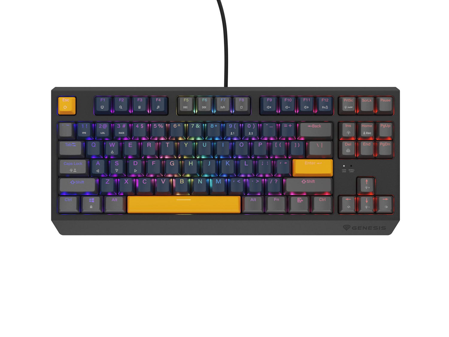 GENESIS herní klávesnice THOR 230/TKL/RGB/Outemu Panda/Drátová USB/US