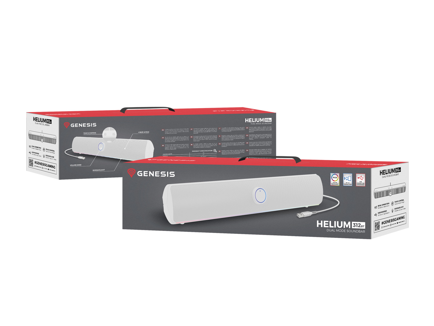 Genesis herný soundbar HELIUM 312BT/Biela/Stereo/10W