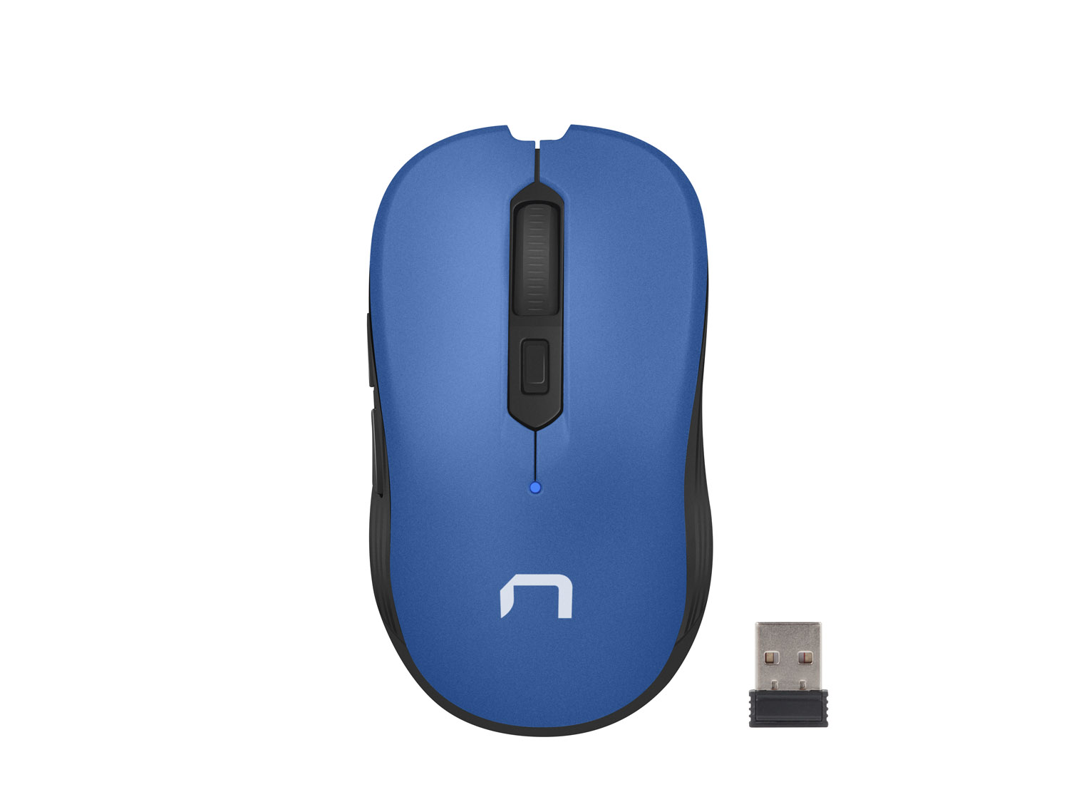 Natec optická myš ROBIN/Cestovní/Optická/1 600 DPI/Bezdrátová USB/Modr