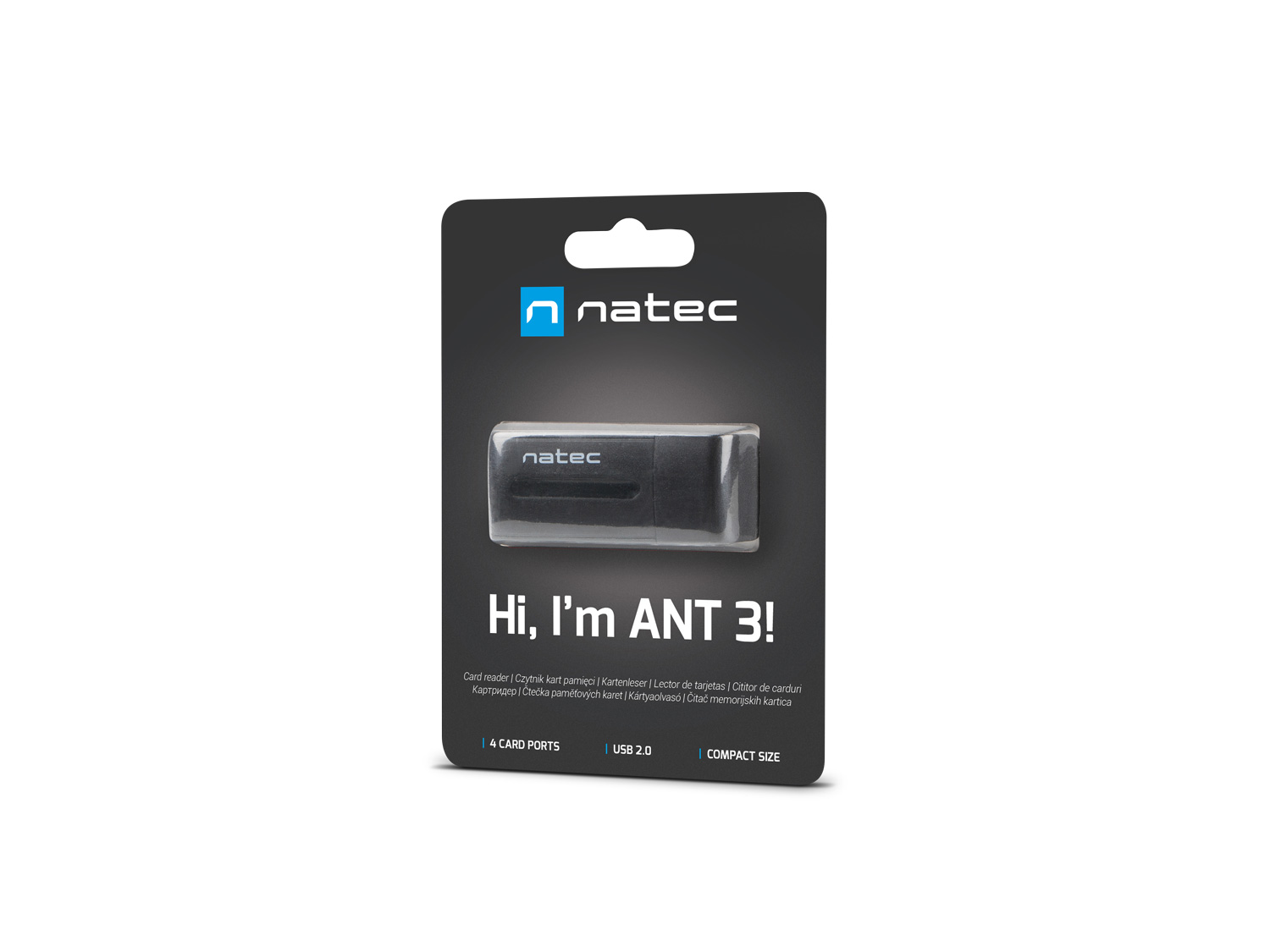 Natec ALL in One čtečka karet MINI ANT USB 2.0, M2/microSD/MMC/Ms/RS-M