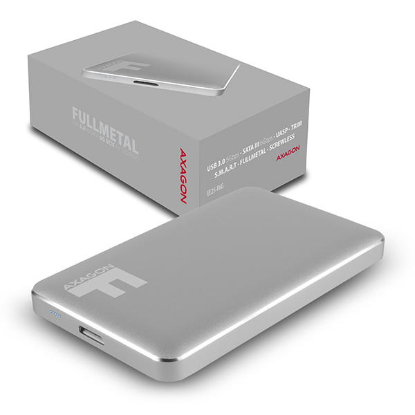 AXAGON EE25-F6G, USB3.0 - SATA 6G 2.5" FULLMETAL externí box, titanově