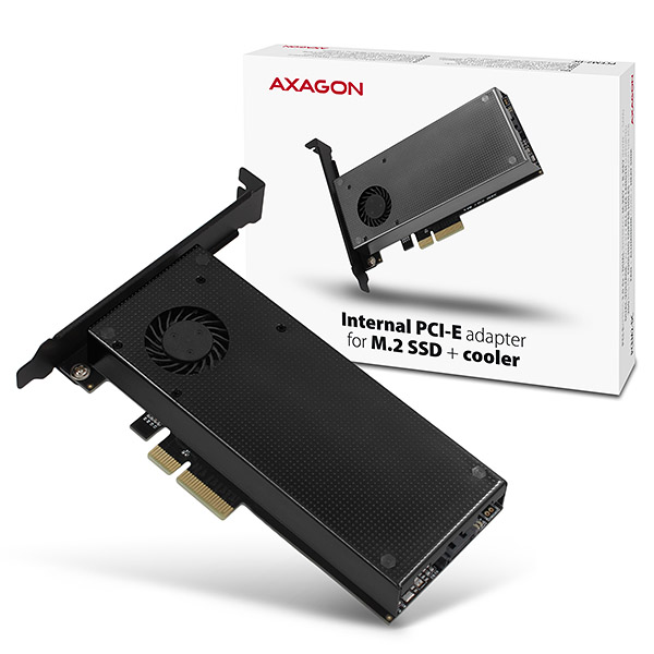 AXAGON PCEM2-DC, PCIe x4 - M.2 NVMe M-key + SATA B-key slot adaptér, c