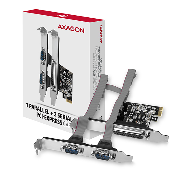 AXAGON PCEA-PSN, PCIe řadič - 1x paralelní (LPT) + 2x sériový port (RS