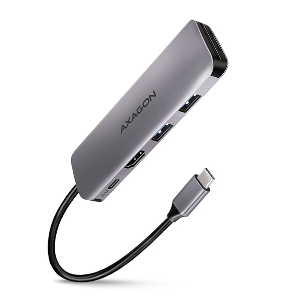 AXAGON HMC-5, USB 3.2 Gen 1 hub, porty 2x USB-A, HDMI, SD/microSD slot