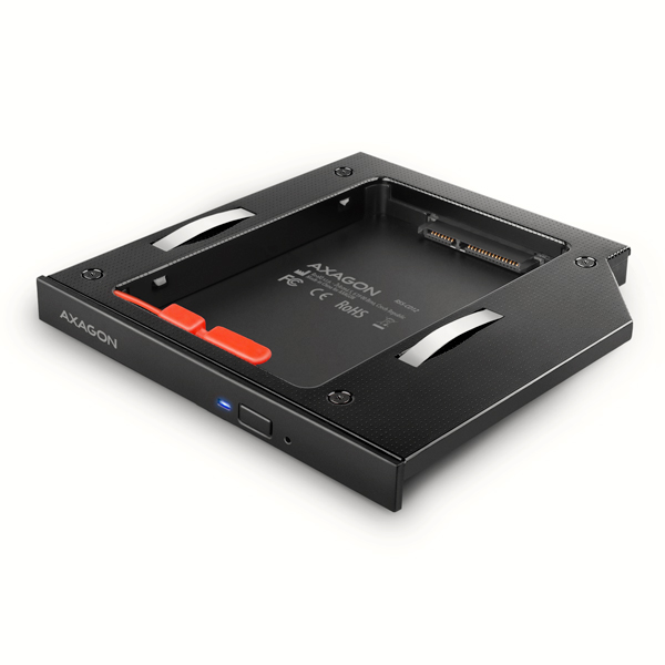 AXAGON RSS-CD12 rámeček pro 2.5" SSD/HDD do DVD slotu, 12.7 mm, LED, h