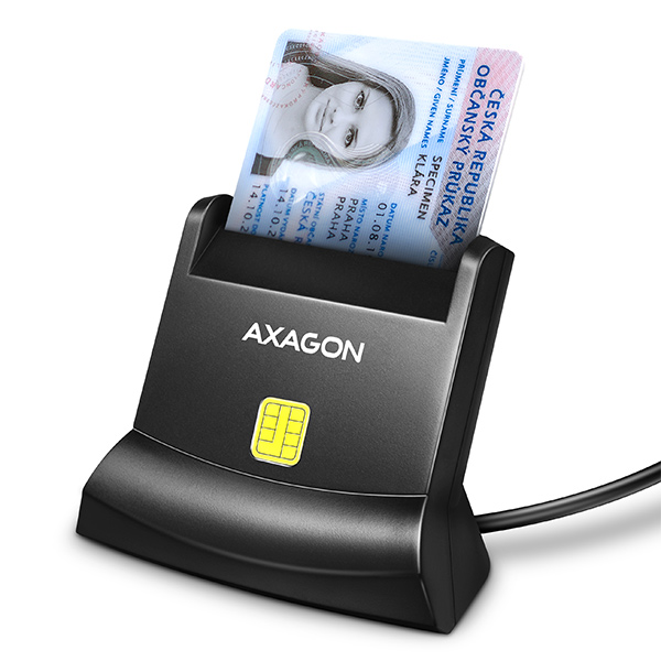 AXAGON CRE-SM4N, USB-A StandReader čtečka kontaktních karet Smart card