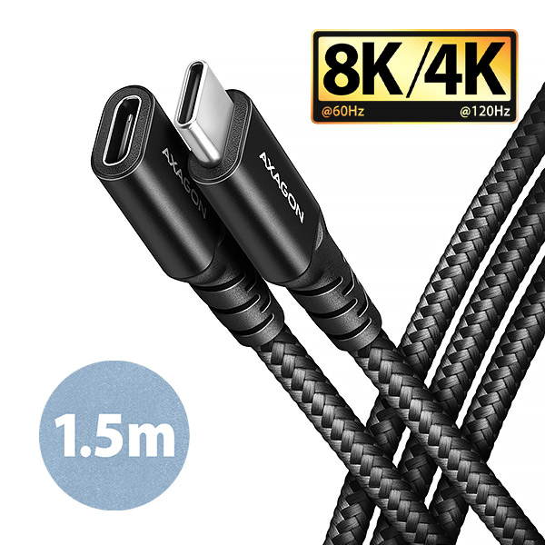 AXAGON BUCM32-CF15AB prodlužovací kabel USB-C (M) <-> USB-C (F), 1.5m,