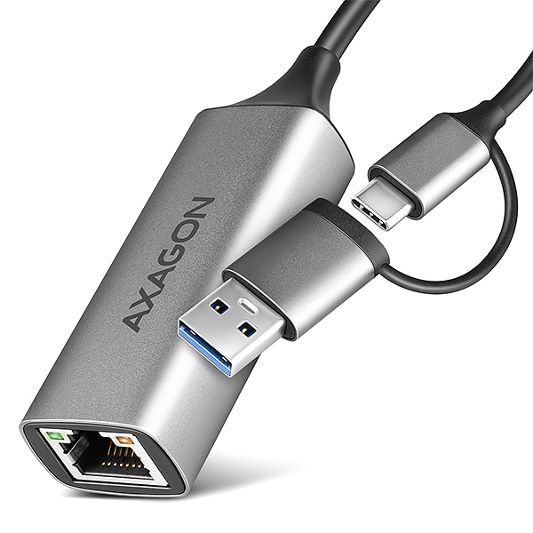 AXAGON ADE-TXCA, USB-C + USB-A 3.2 Gen 1 - Gigabit Ethernet síťová kar