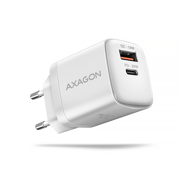 AXAGON ACU-PQ20W nabíječka do sítě 20W, 2x port (USB-A + USB-C), PD3.0