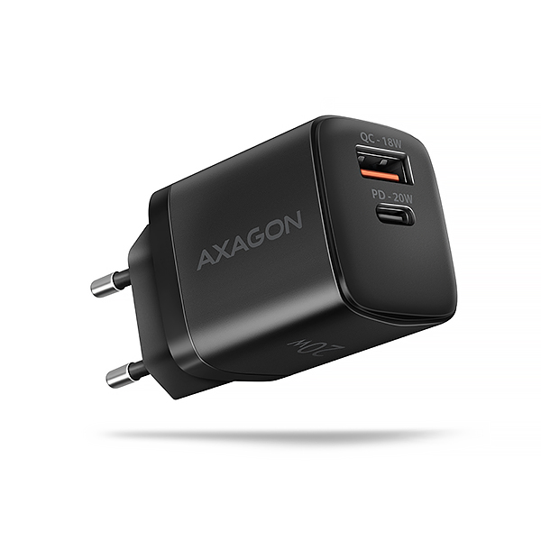 AXAGON ACU-PQ20 nabíječka do sítě 20W, 2x port (USB-A + USB-C), PD3.0/