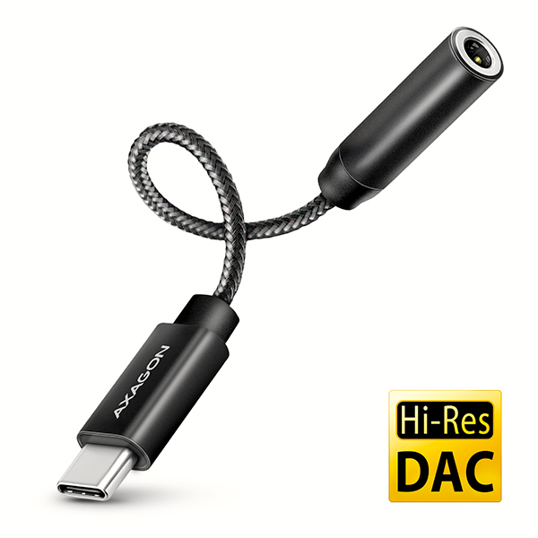 AXAGON ADA-HC, USB-C na 3.5mm jack - Hi-Res DAC audio adaptér, 384kHz/