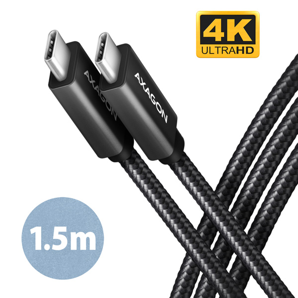AXAGON BUCM32-CM15AB, SPEED+ kabel USB-C <-> USB-C, 1.5m, USB 20Gbps,