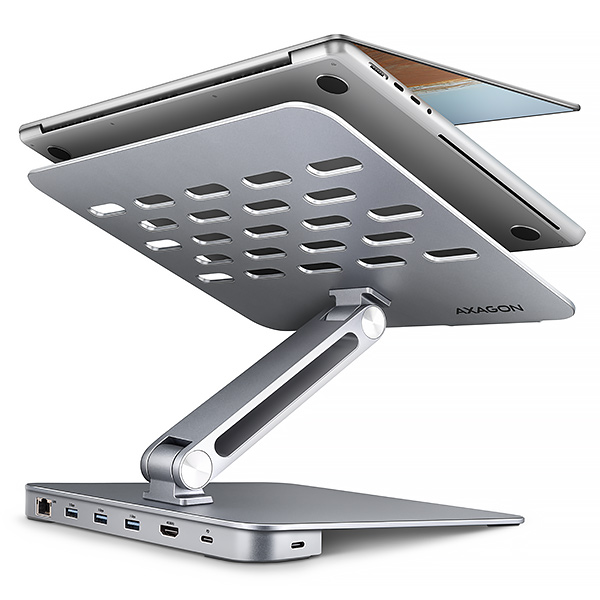 AXAGON HMC-STND, stojan pre 10"-16" notebooky, USB 5Gbps hub, 3x USB-A