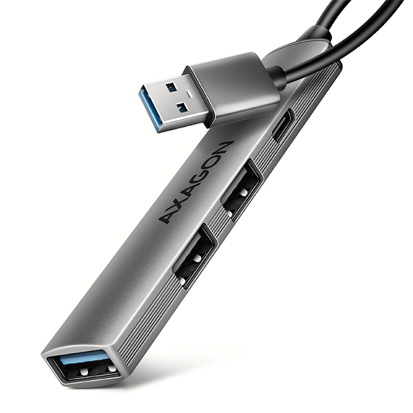 AXAGON HUE-STA, 4x USB ALU STRIP hub, 1x USB-A 5Gbps, 2x USB-A & 1x US