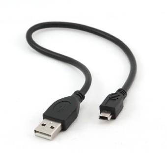 Kábel USB A-MINI 5PM 2.0 30cm HQ, zlac kontakty