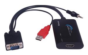 PremiumCord konvertor VGA+audio na HDMI