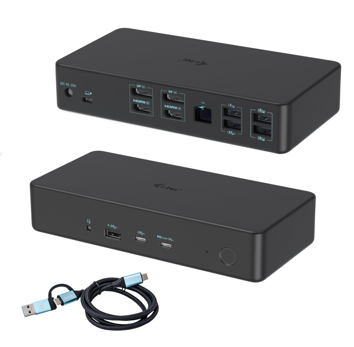 i-tec USB 3.0/USB-C/Thunderbolt 3 Professional Dual 4K Display Docking