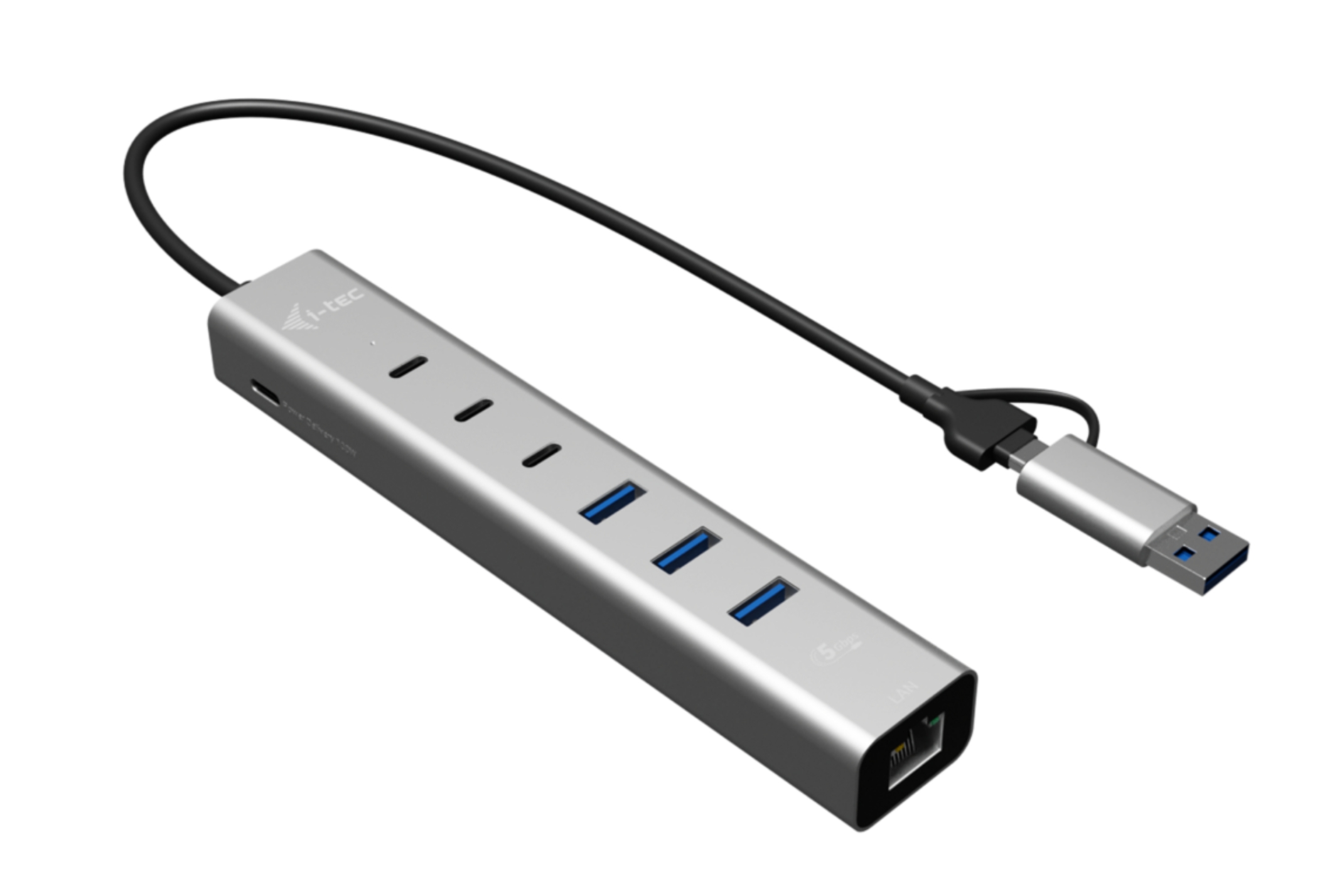 i-tec USB-C/USB-A Metal HUB 6 port (3x USB-C, 3x USB-A), LAN, Power De