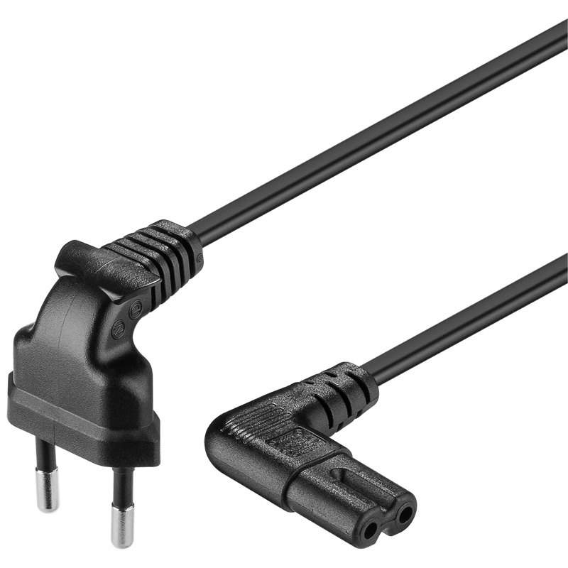 PremiumCord Kabel síťový 230V k magnetofonu se zahnutými konektory 0.7
