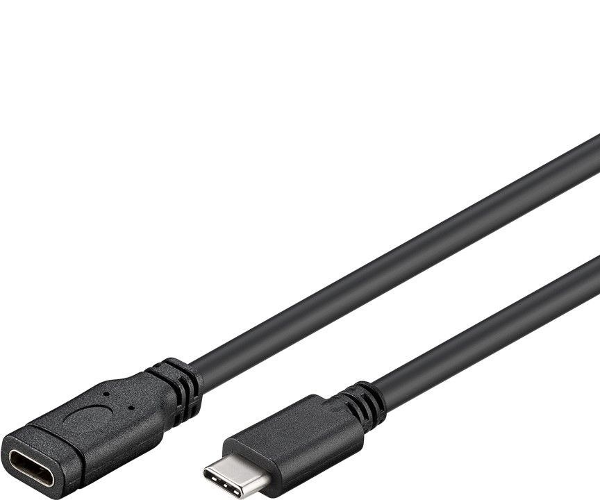 PremiumCord Prodlužovací kabel USB 3.1 konektor C/male - C/female, čer