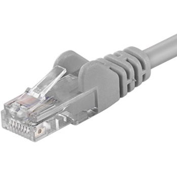 Patch kabel UTP RJ45-RJ45 level CAT6, 0.1m, šedá
