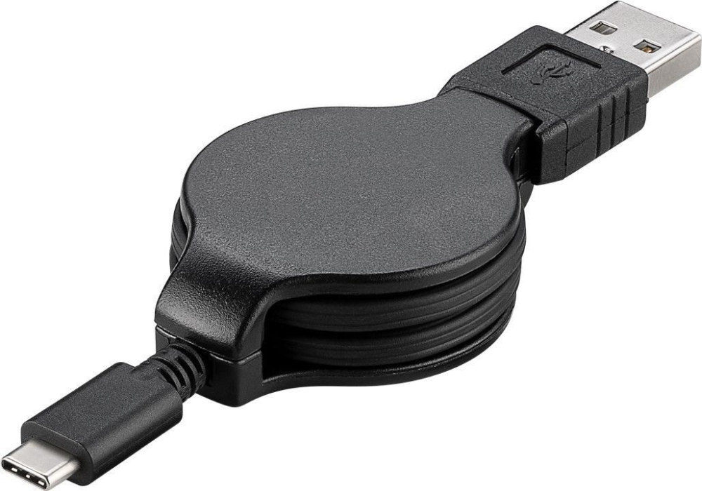PremiumCord Kabel USB 3.1 C/M - USB 2.0 A/M, charging a sync navíjecí