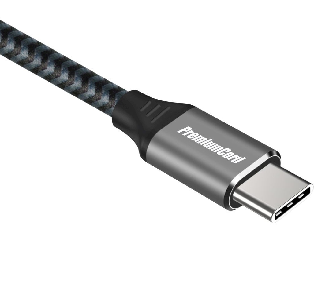 PremiumCord Kabel USB 3.2 Gen 1 USB-C male - USB-C male, bavlněný ople