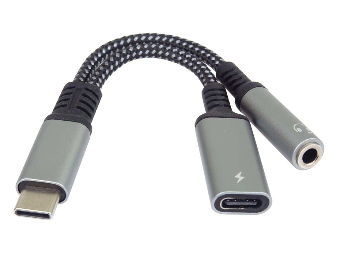 PremiumCord Redukce USB-C /3,5mm jack s DAC chipem + USB-C pro nabíjen