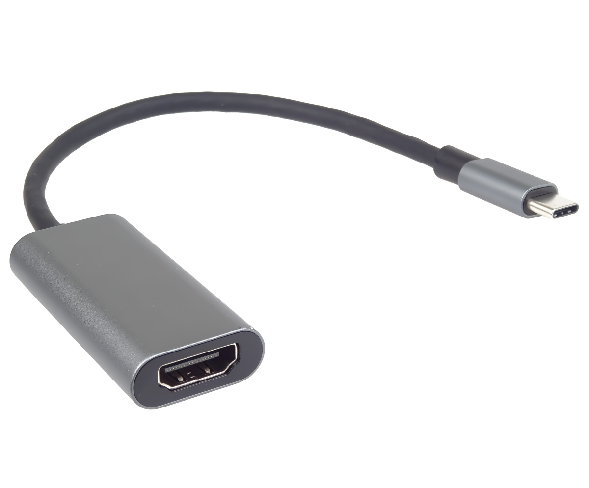 PremiumCord Převodník USB-C na HDMI, rozlišení 4K a FULL HD 1080p, kov