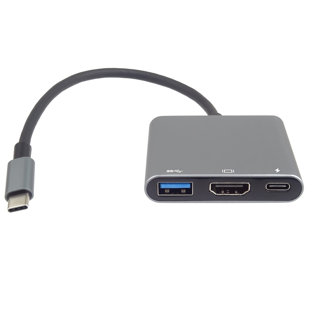 PremiumCord Adaptér USB-C na HDMI + USB3.0 + PD, rozlišení 4K a FULL H