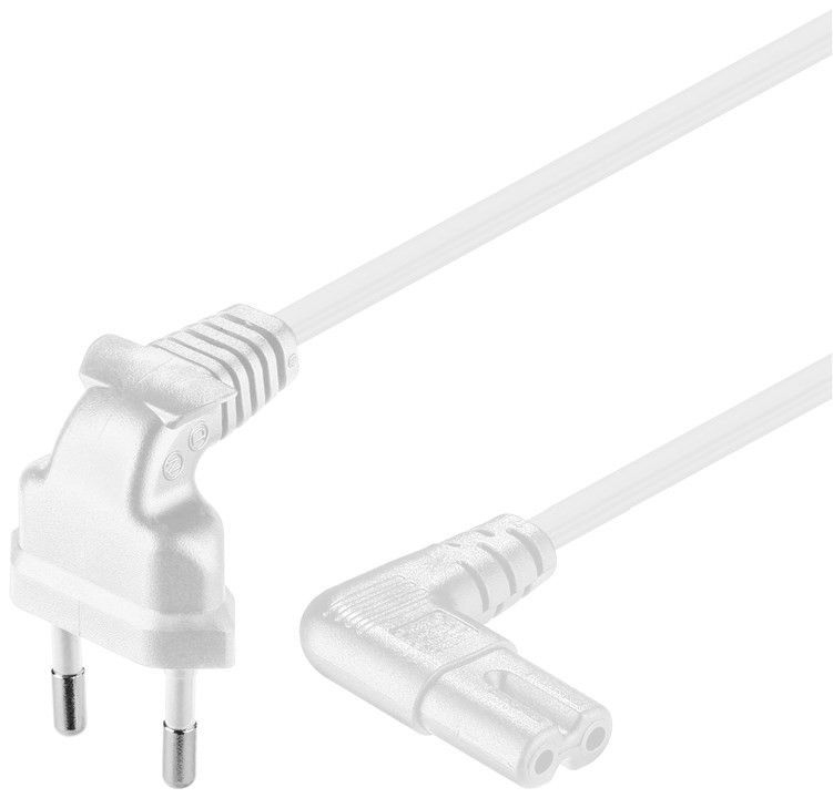 PremiumCord Kabel síťový 230V k magnetofonu se zahnutými konektory 3m