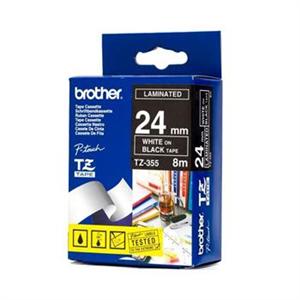 BROTHER laminovaná páska TZE-355/ černá-bílá/ 24mm