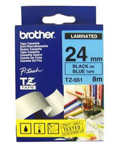 BROTHER laminovaná páska TZE-551/ modrá-černá/ 24mm