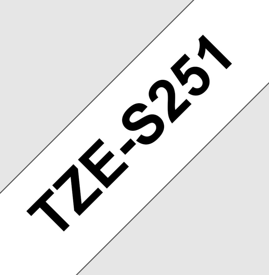 TZE-S251, bílá/černá, 24mm