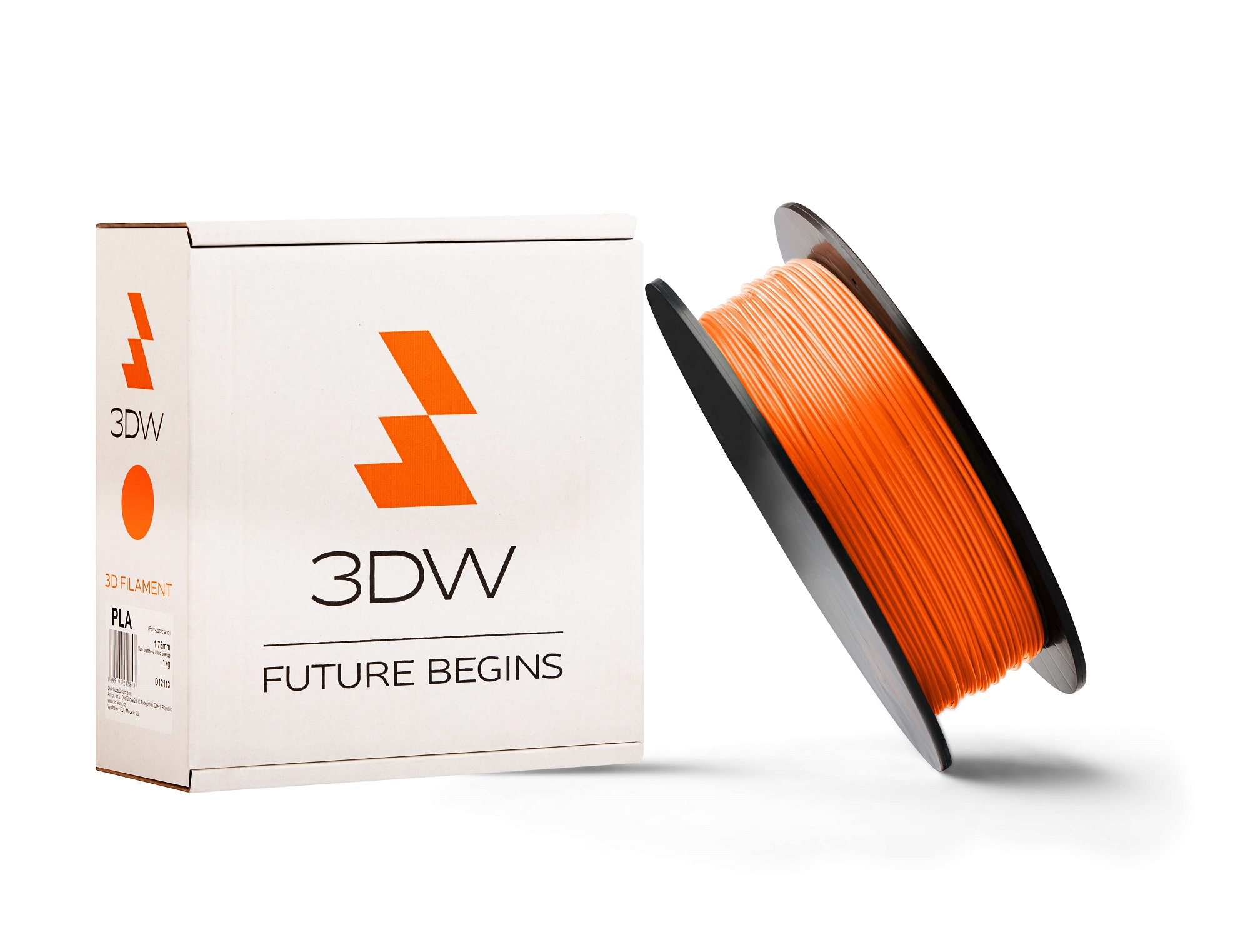 3DW - PLA filament 1,75mm fluooranž,0,5 kg,tisk190-210°C