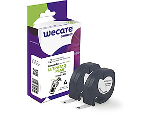 WECARE ARMOR páska kompatibilní s DYMO S0721610,Black/White,2*12mm*4m