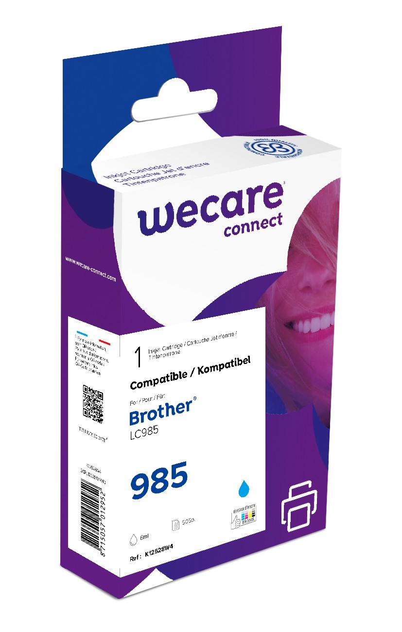 WECARE ARMOR ink kompatibilní s BROTHER LC-985C,modrá/cyan