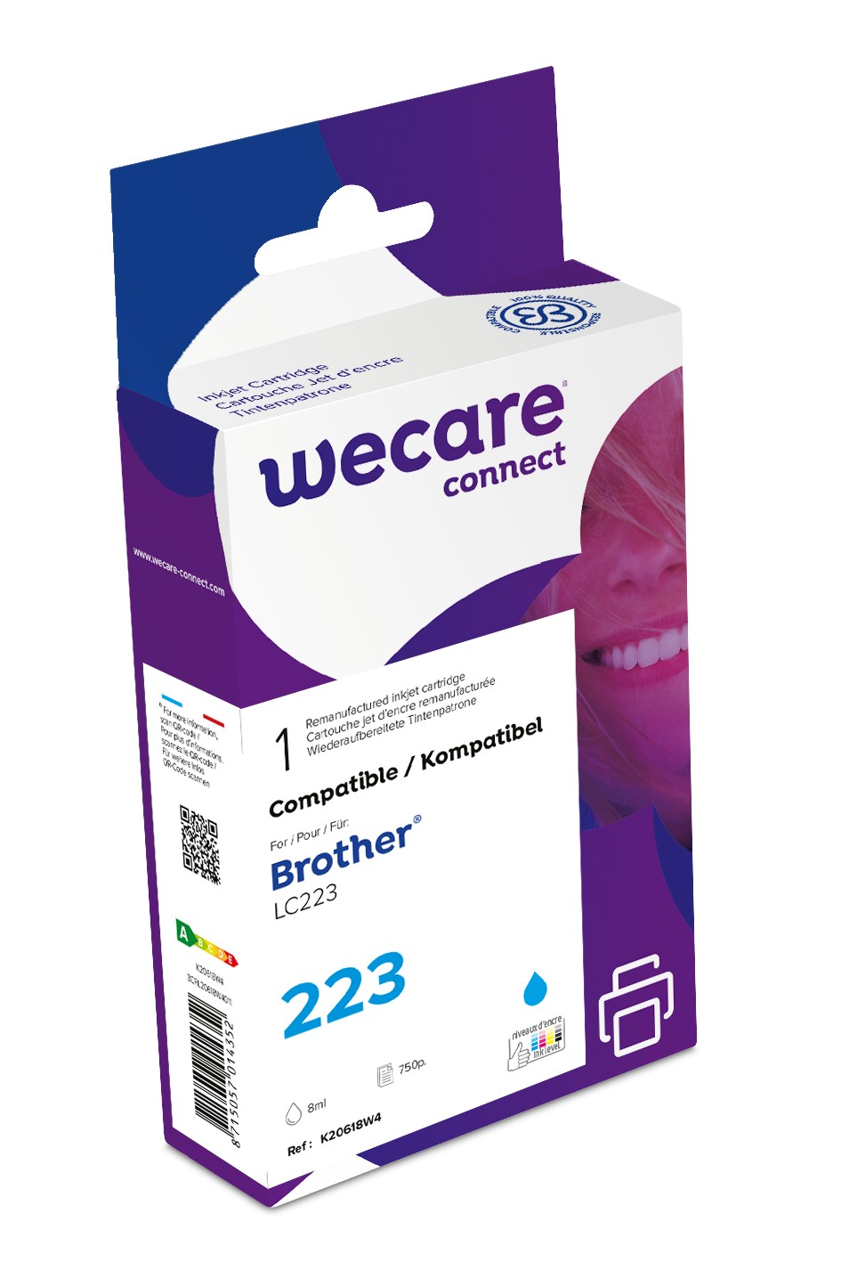 WECARE ARMOR ink kompatibilní s BROTHER LC-223C, modrá/cyan