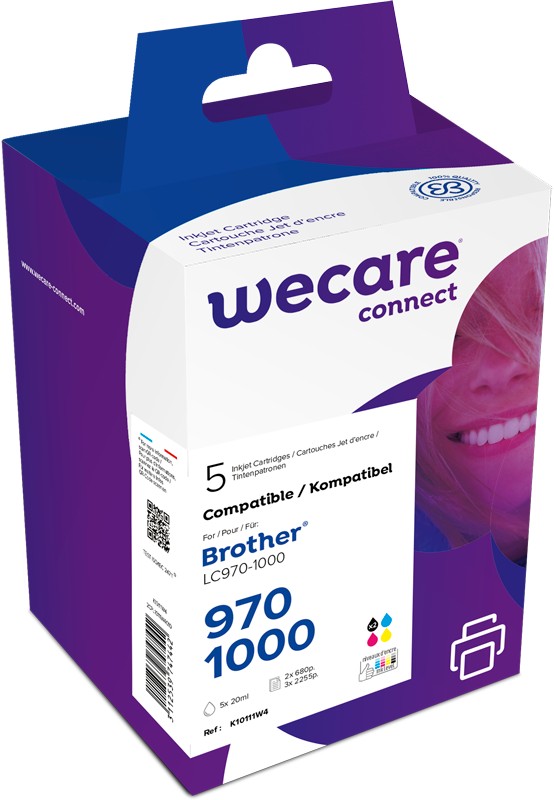 WECARE ARMOR ink kompatibilní s BROTHER LC-970/1000Y,2xčerná/CMY
