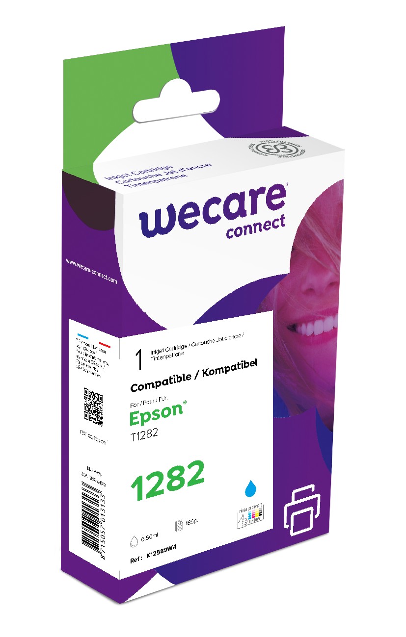 WECARE ARMOR ink kompatibilní s EPSON C13T12824012,modrá/cyan