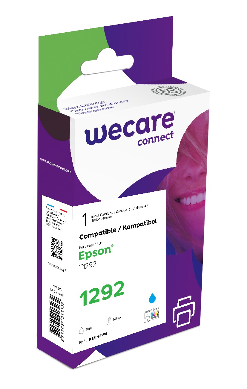WECARE ARMOR ink kompatibilní s EPSON C13T12924012,modrá/cyan