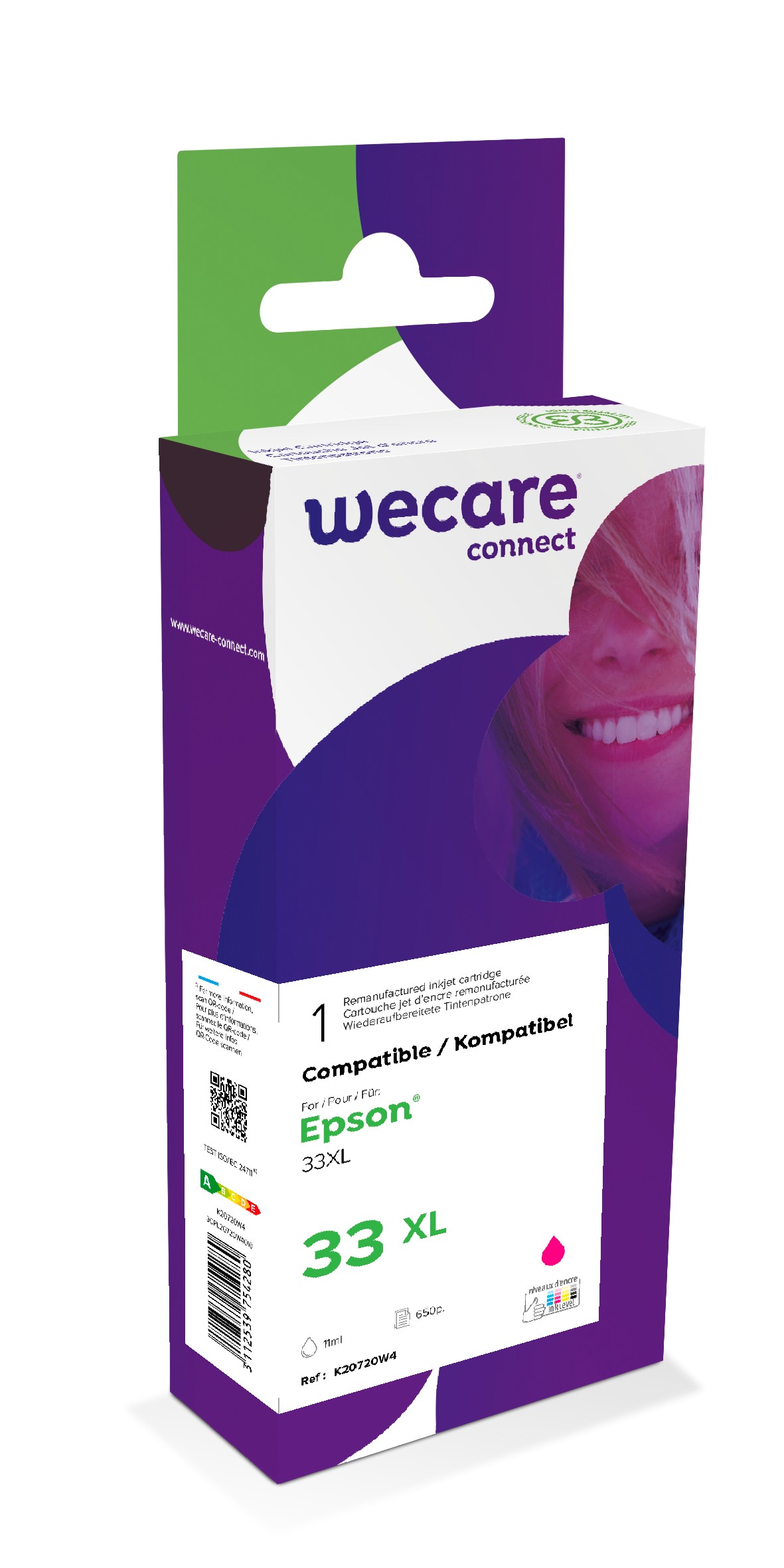 WECARE ARMOR ink kompatibilní s EPSON C13T33634012, červená/magenta