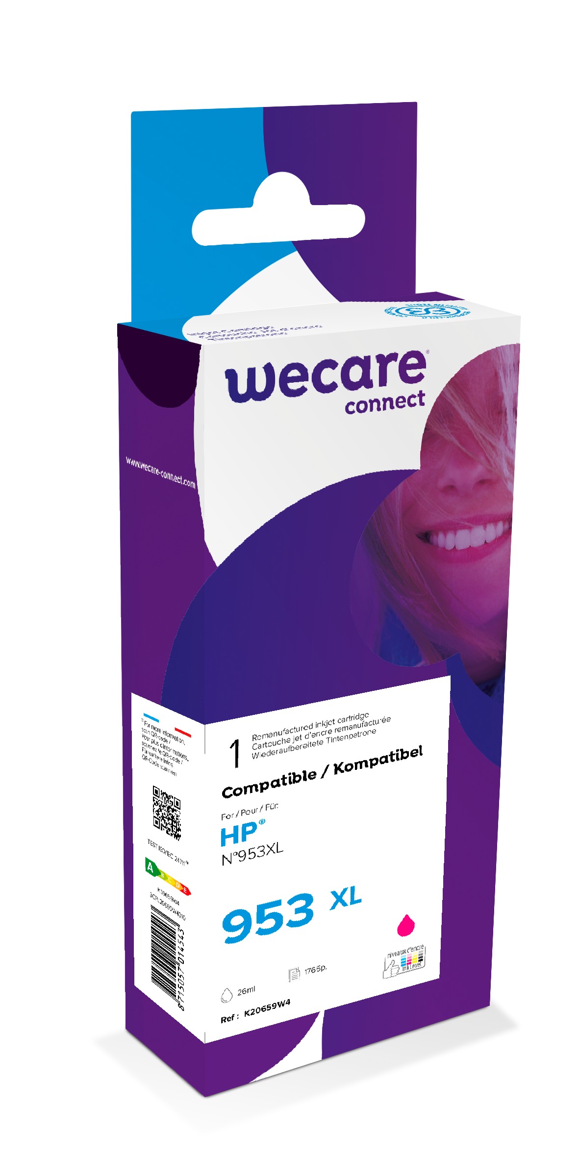 WECARE ARMOR ink kompatibilní s HP F6U17AE, červená/magenta