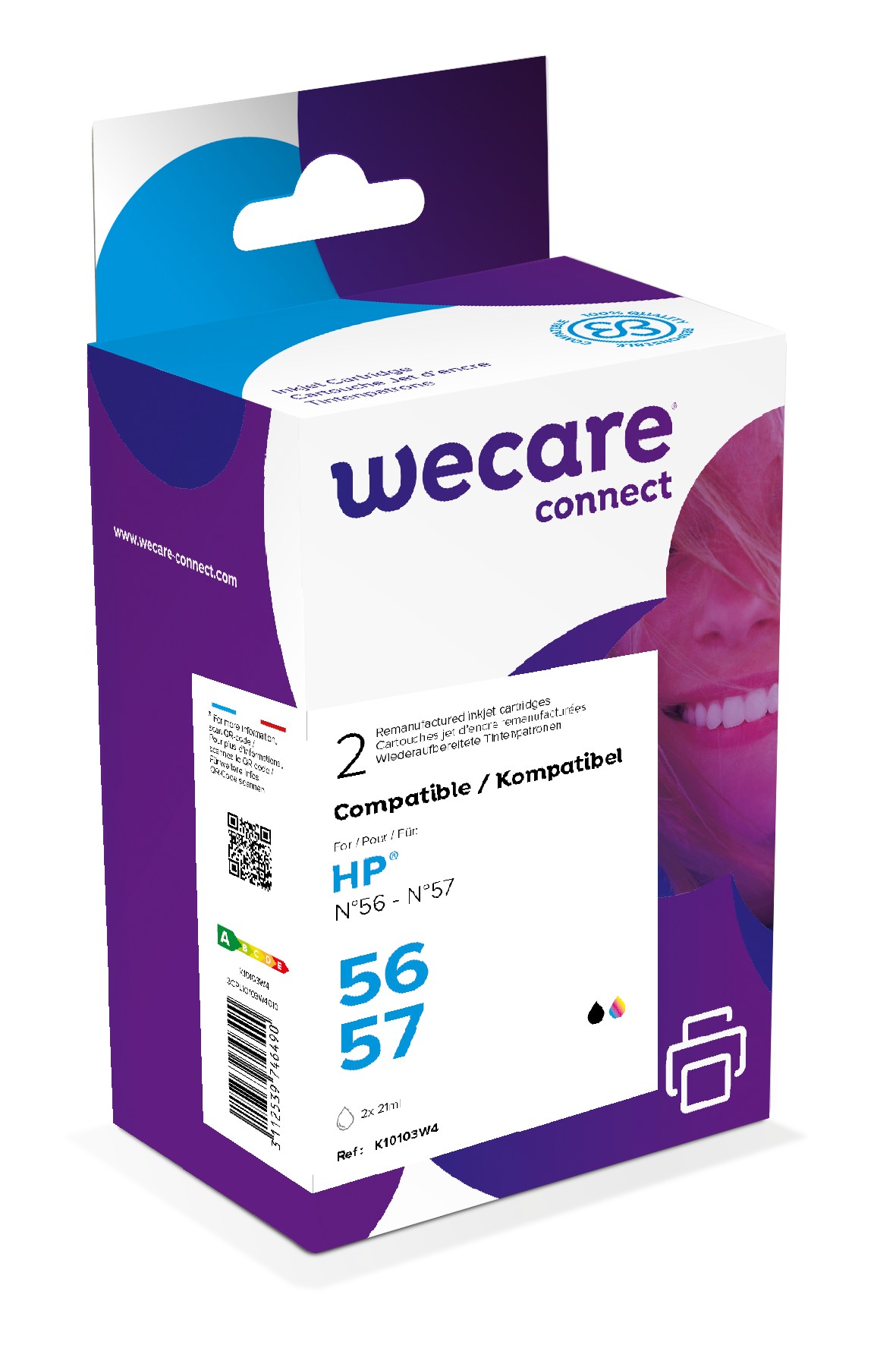 WECARE ARMOR ink sada kompatibilní s HP C6656A/C6657A,černá/3 color