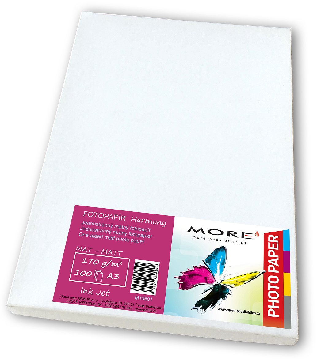 Fotopapír matný bílý kompatibilní s A3; 170g/m2; kompatibilní s ink. t