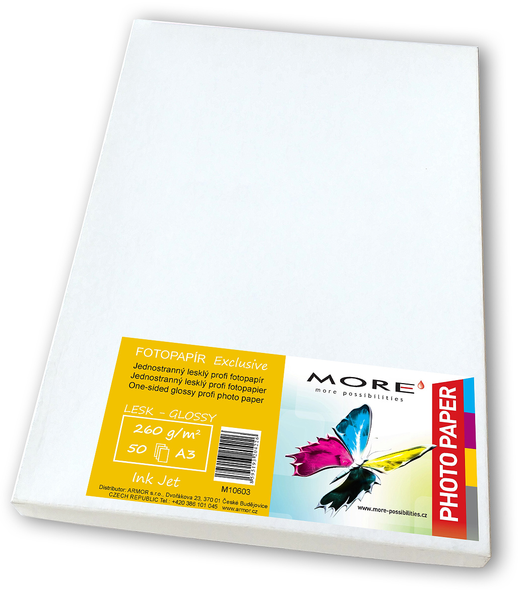 Fotopapír lesklý bílý kompatibilní s A3; 260g/m2kompatibilní s ink. ti