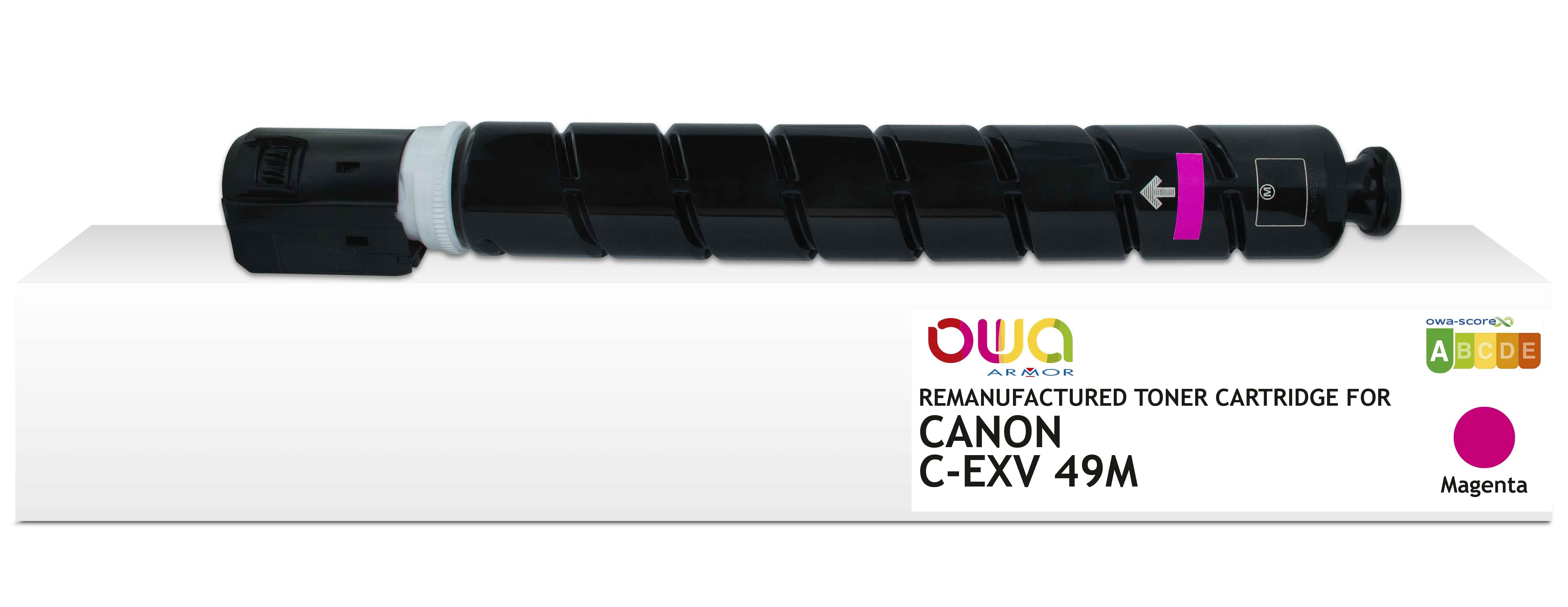 OWA Armor toner kompatibilní s Canon C-EXV49M, 19000st, červená/magent