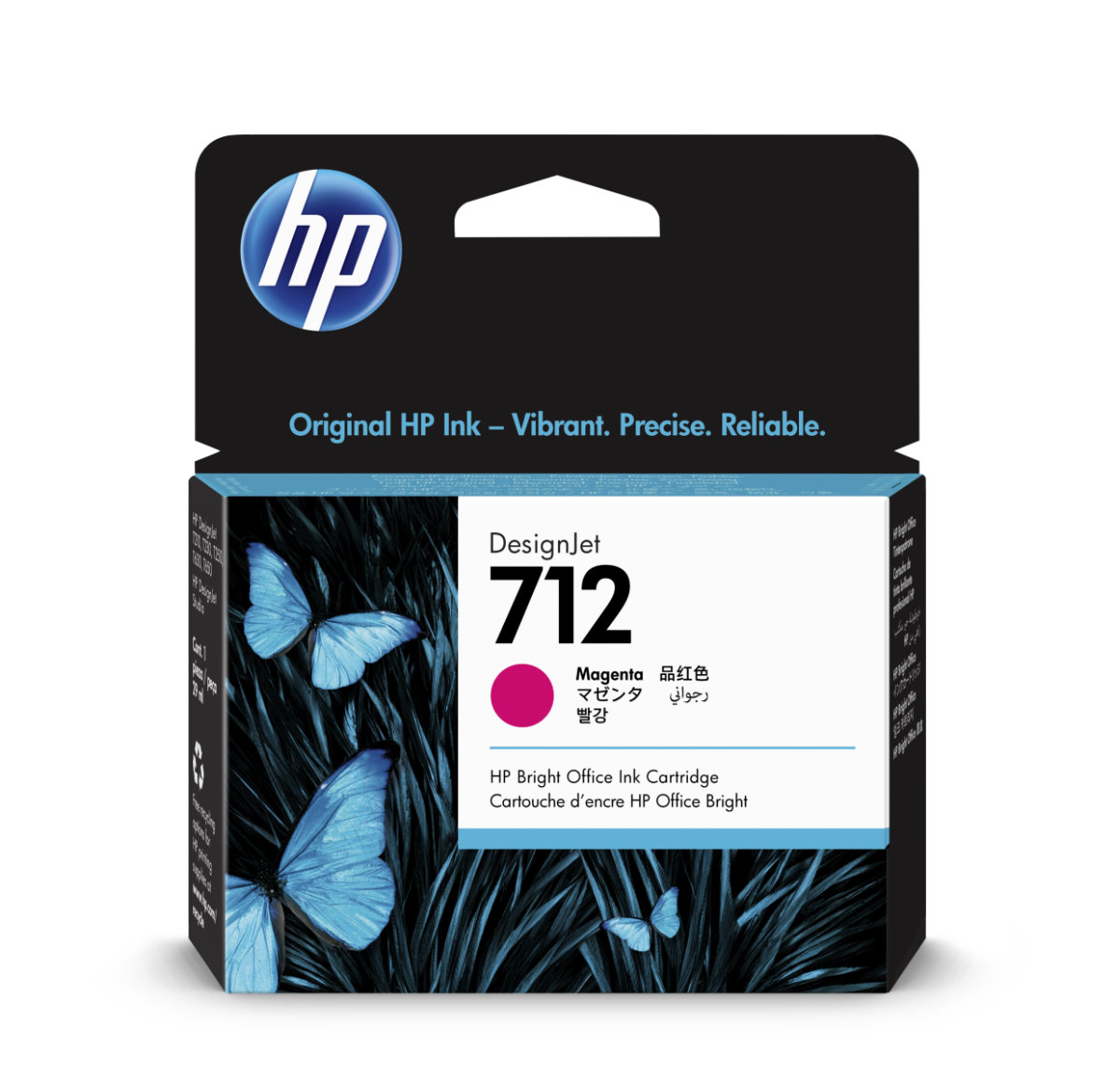 HP 712 Inkoustová náplň purpurová (29ml), 3ED68A