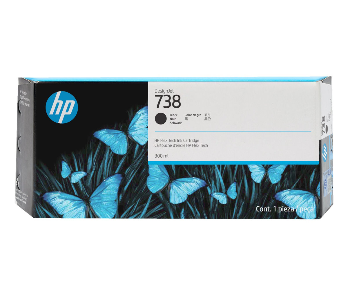 HP 738 černá inkoustová kazeta (300ml), 498N8A