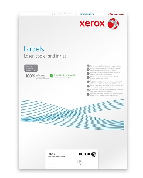 Xerox PNT Label - Gloss White PaperBack A4 100 lis